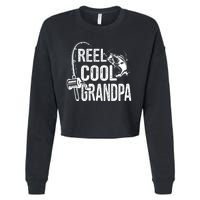 Funny Fishing Tee Vintage Reel Cool Grandpa Cropped Pullover Crew