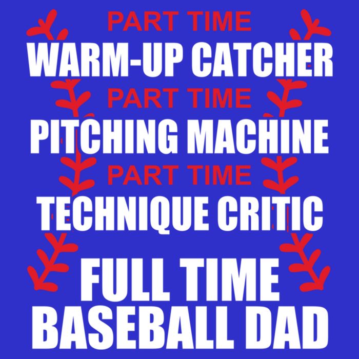 Funny Full Time Baseball Dad Quotes Sayings Fathers Day Funny Gift Women's V-Neck T-Shirt