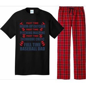 Funny Full Time Baseball Dad Quotes Sayings Fathers Day Gift Pajama Set