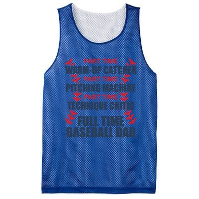 Funny Full Time Baseball Dad Quotes Sayings Fathers Day Gift Mesh Reversible Basketball Jersey Tank