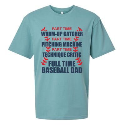 Funny Full Time Baseball Dad Quotes Sayings Fathers Day Gift Sueded Cloud Jersey T-Shirt