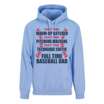 Funny Full Time Baseball Dad Quotes Sayings Fathers Day Gift Unisex Surf Hoodie