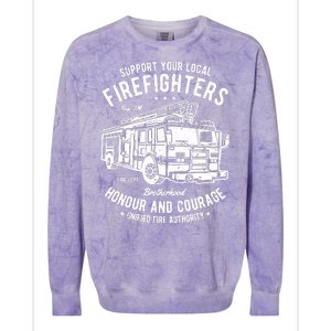 Support Your Local Fire Fighters Colorblast Crewneck Sweatshirt