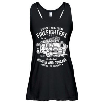 Support Your Local Fire Fighters Ladies Essential Flowy Tank