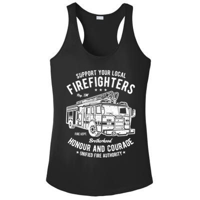 Support Your Local Fire Fighters Ladies PosiCharge Competitor Racerback Tank