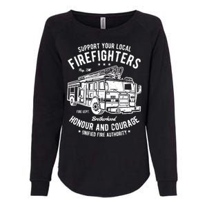 Support Your Local Fire Fighters Womens California Wash Sweatshirt