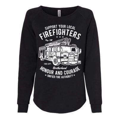 Support Your Local Fire Fighters Womens California Wash Sweatshirt