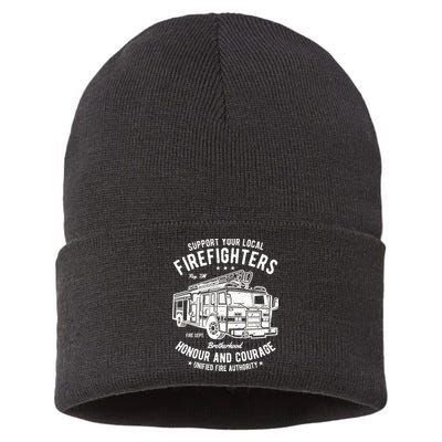 Support Your Local Fire Fighters Sustainable Knit Beanie