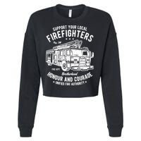 Support Your Local Fire Fighters Cropped Pullover Crew
