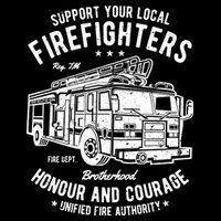 Support Your Local Fire Fighters Cropped Pullover Crew
