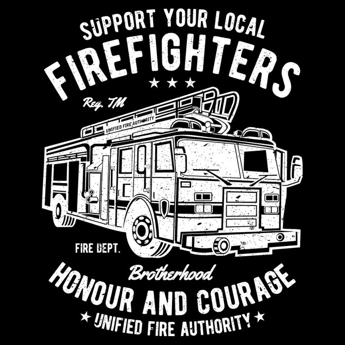 Support Your Local Fire Fighters Cropped Pullover Crew