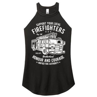 Support Your Local Fire Fighters Women's Perfect Tri Rocker Tank