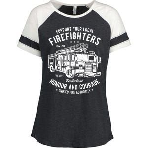 Support Your Local Fire Fighters Enza Ladies Jersey Colorblock Tee