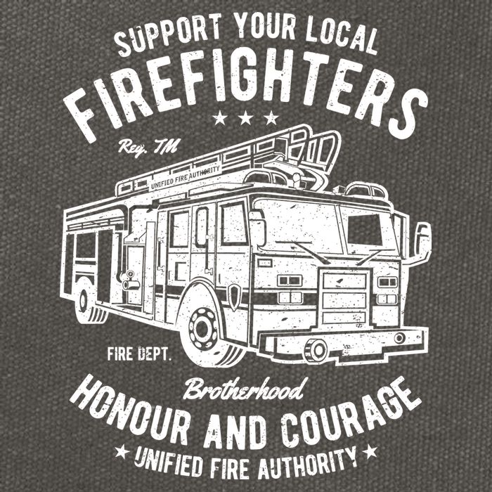 Support Your Local Fire Fighters Cotton Canvas Backpack