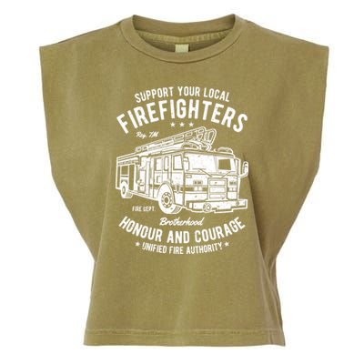 Support Your Local Fire Fighters Garment-Dyed Women's Muscle Tee