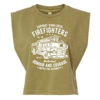 Support Your Local Fire Fighters Garment-Dyed Women's Muscle Tee