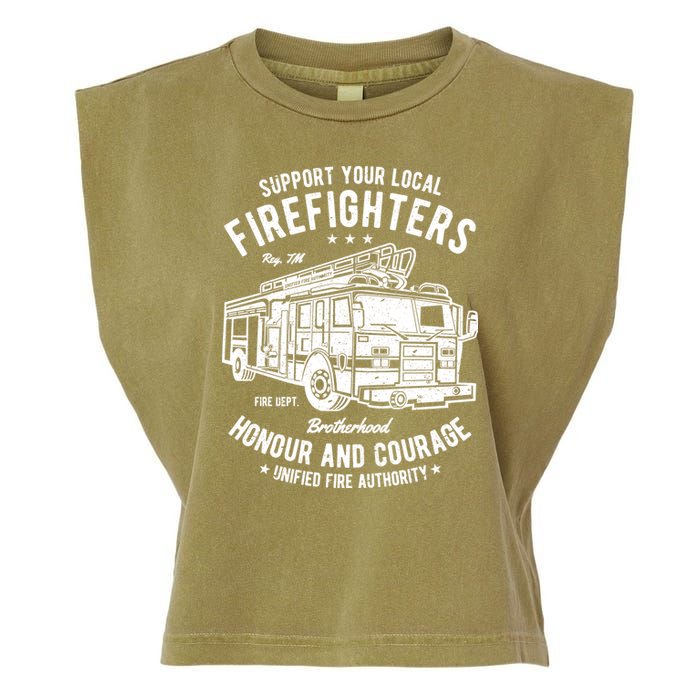 Support Your Local Fire Fighters Garment-Dyed Women's Muscle Tee