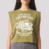 Support Your Local Fire Fighters Garment-Dyed Women's Muscle Tee
