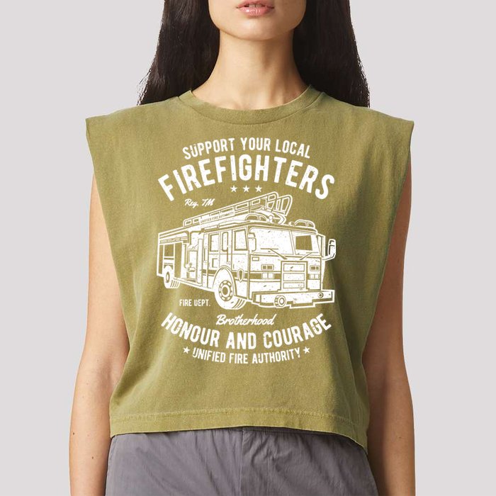 Support Your Local Fire Fighters Garment-Dyed Women's Muscle Tee
