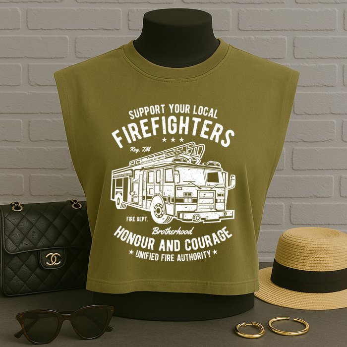 Support Your Local Fire Fighters Garment-Dyed Women's Muscle Tee