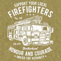 Support Your Local Fire Fighters Garment-Dyed Women's Muscle Tee