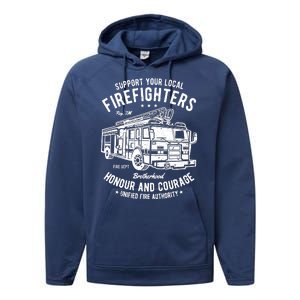 Support Your Local Fire Fighters Performance Fleece Hoodie