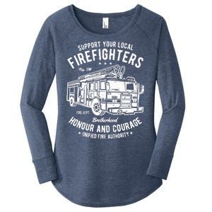 Support Your Local Fire Fighters Women's Perfect Tri Tunic Long Sleeve Shirt