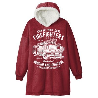 Support Your Local Fire Fighters Hooded Wearable Blanket
