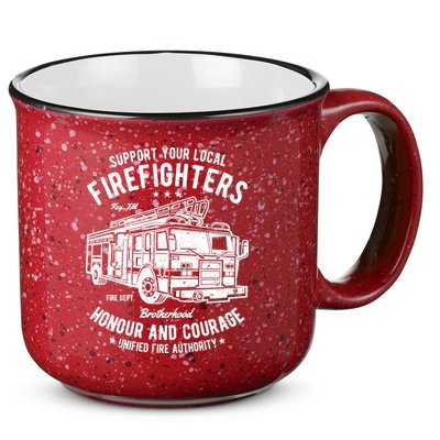 Support Your Local Fire Fighters 15oz Campfire Ceramic Mug