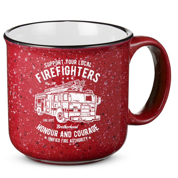 Support Your Local Fire Fighters 15oz Campfire Ceramic Mug