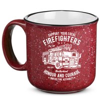 Support Your Local Fire Fighters 15oz Campfire Ceramic Mug