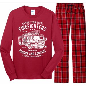 Support Your Local Fire Fighters Long Sleeve Pajama Set