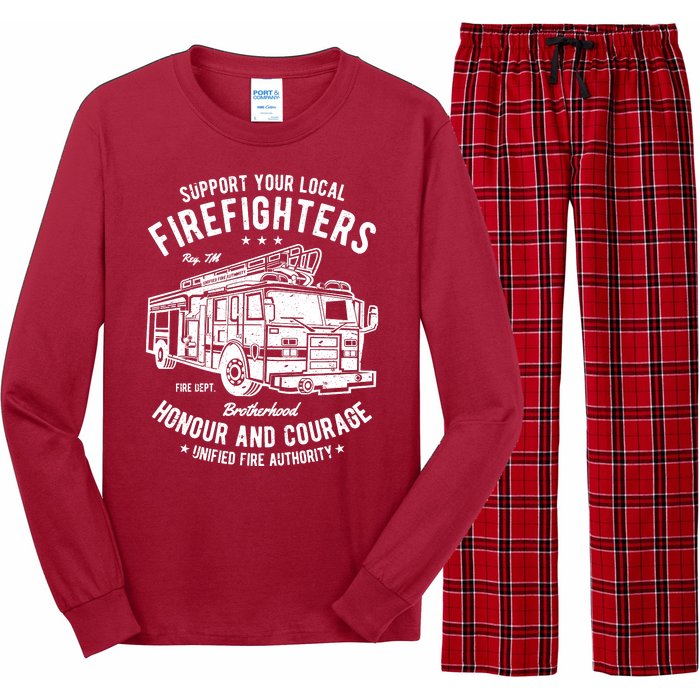 Support Your Local Fire Fighters Long Sleeve Pajama Set