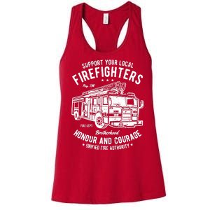 Support Your Local Fire Fighters Women's Racerback Tank