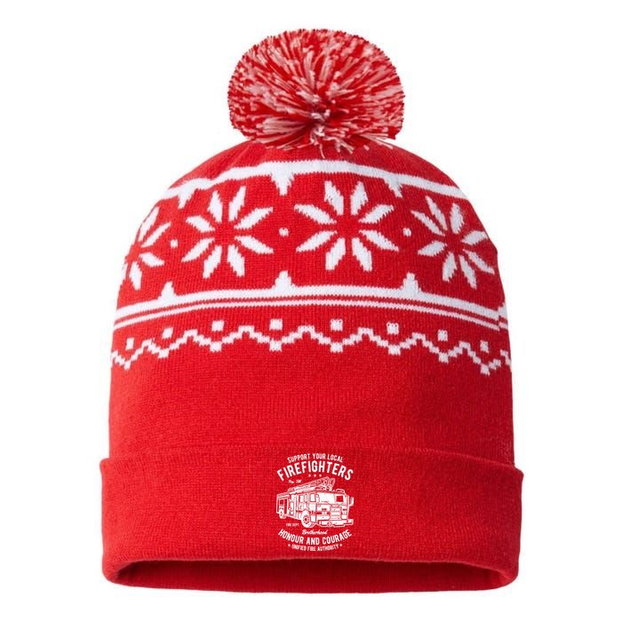 Support Your Local Fire Fighters USA-Made Snowflake Beanie