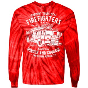 Support Your Local Fire Fighters Tie-Dye Long Sleeve Shirt