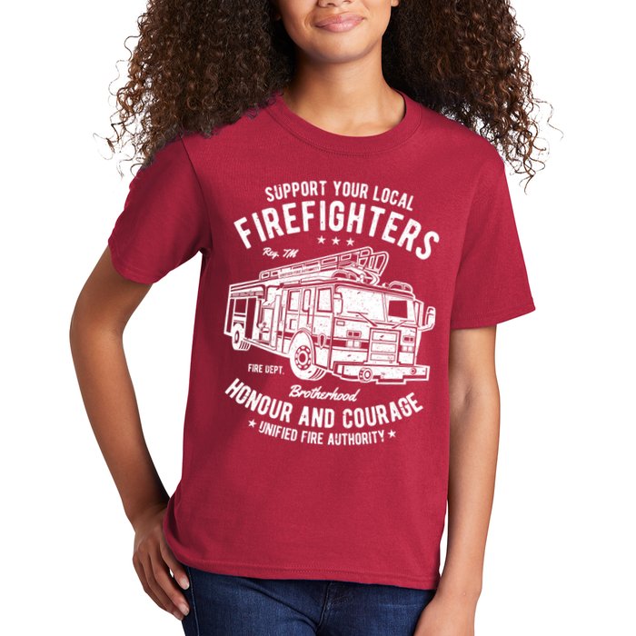 Support Your Local Fire Fighters Kids T-Shirt