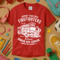 Support Your Local Fire Fighters Kids T-Shirt