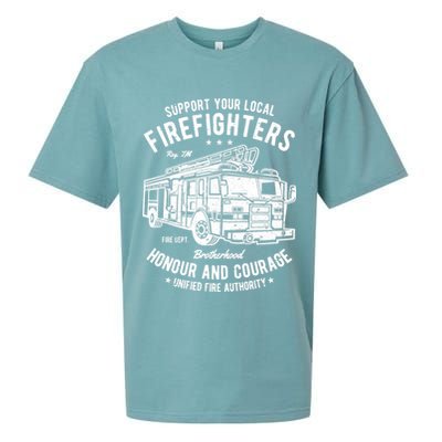 Support Your Local Fire Fighters Sueded Cloud Jersey T-Shirt