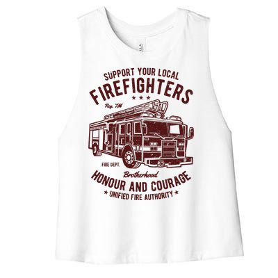 Support Your Local Fire Fighters Women's Racerback Cropped Tank