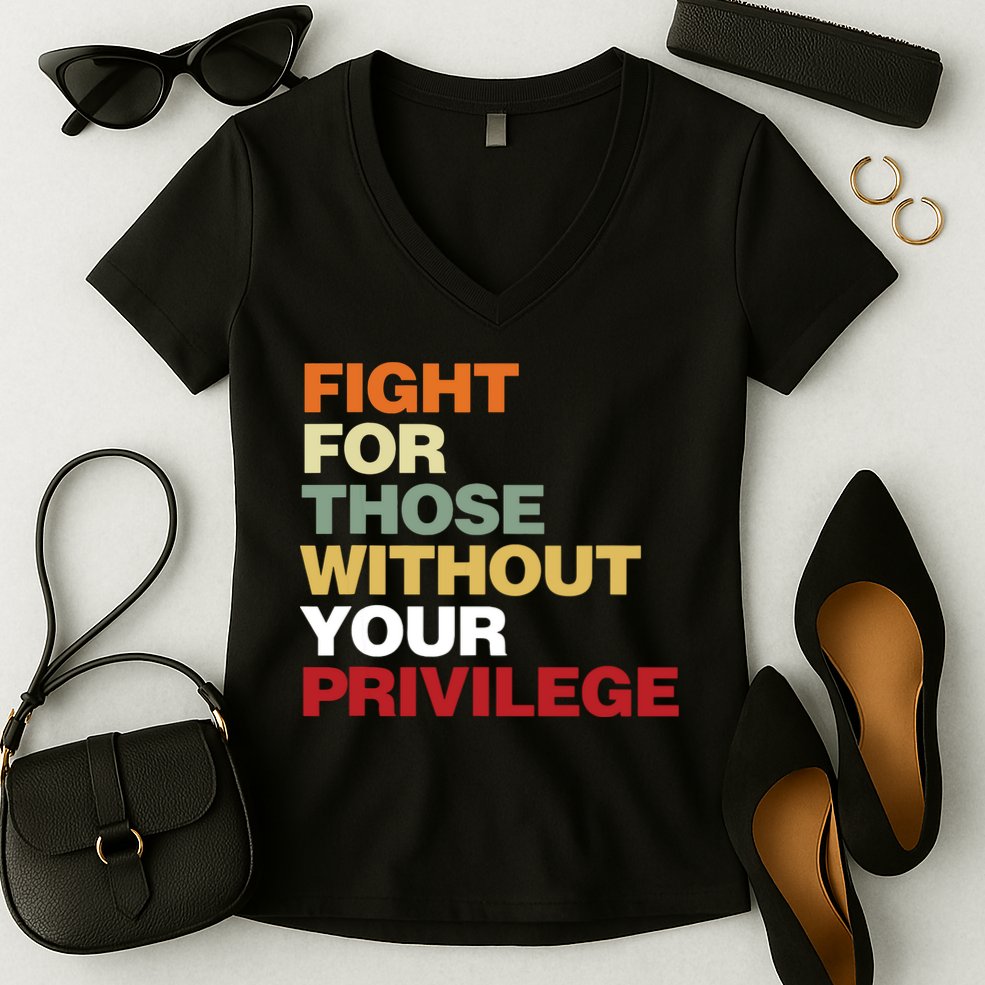 Fight For Those Without Your Privilege Civil Rights Women's V-Neck T-Shirt