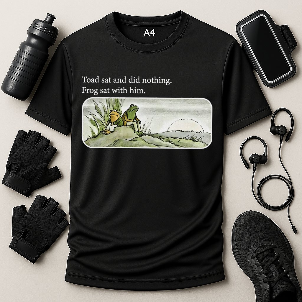 Frogs Funny Toads Meme Lover Toad Sat And Did Nothing Cooling Performance Crew T-Shirt