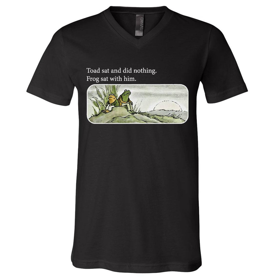 Frogs Funny Toads Meme Lover Toad Sat And Did Nothing V-Neck T-Shirt