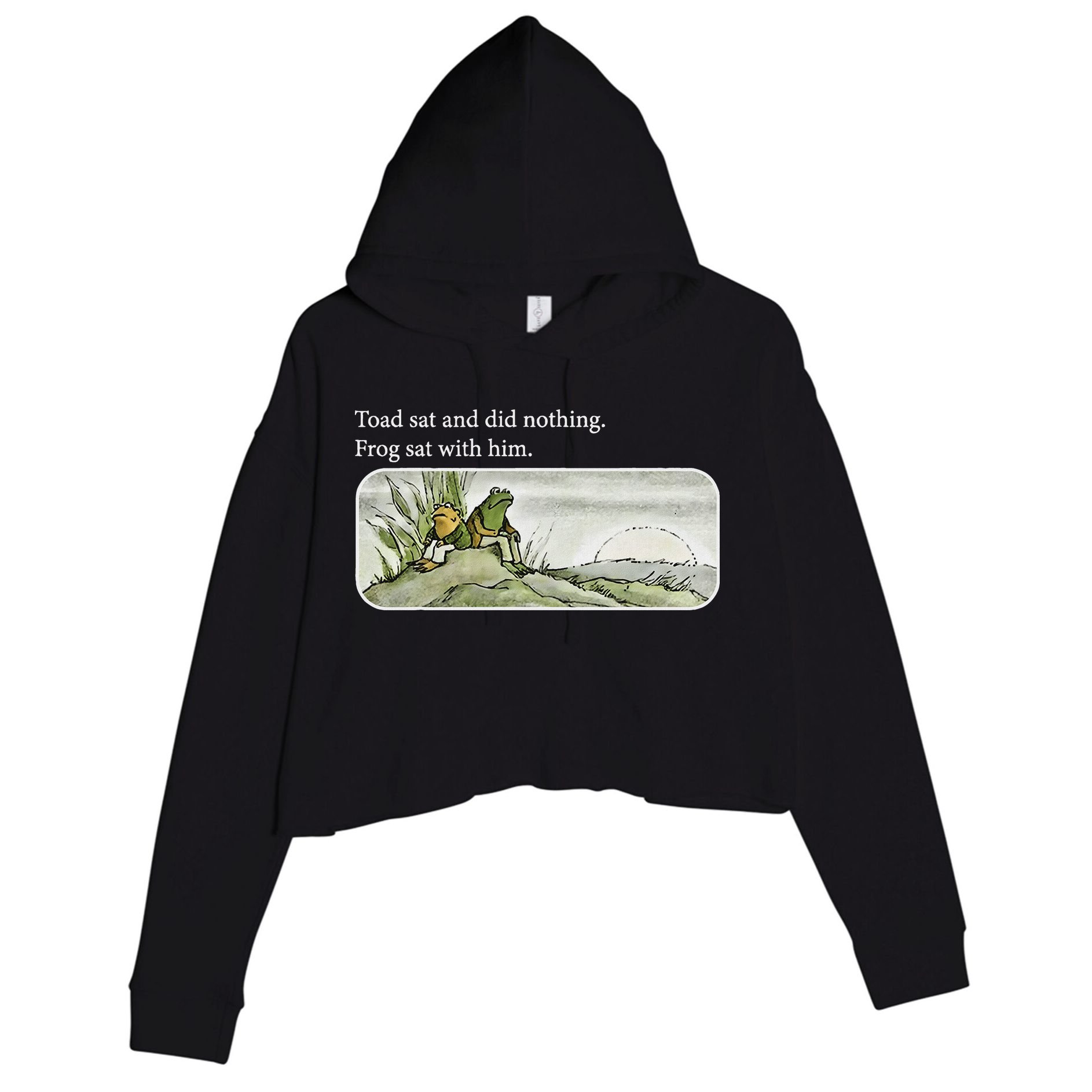 Frogs Funny Toads Meme Lover Toad Sat And Did Nothing Crop Fleece Hoodie