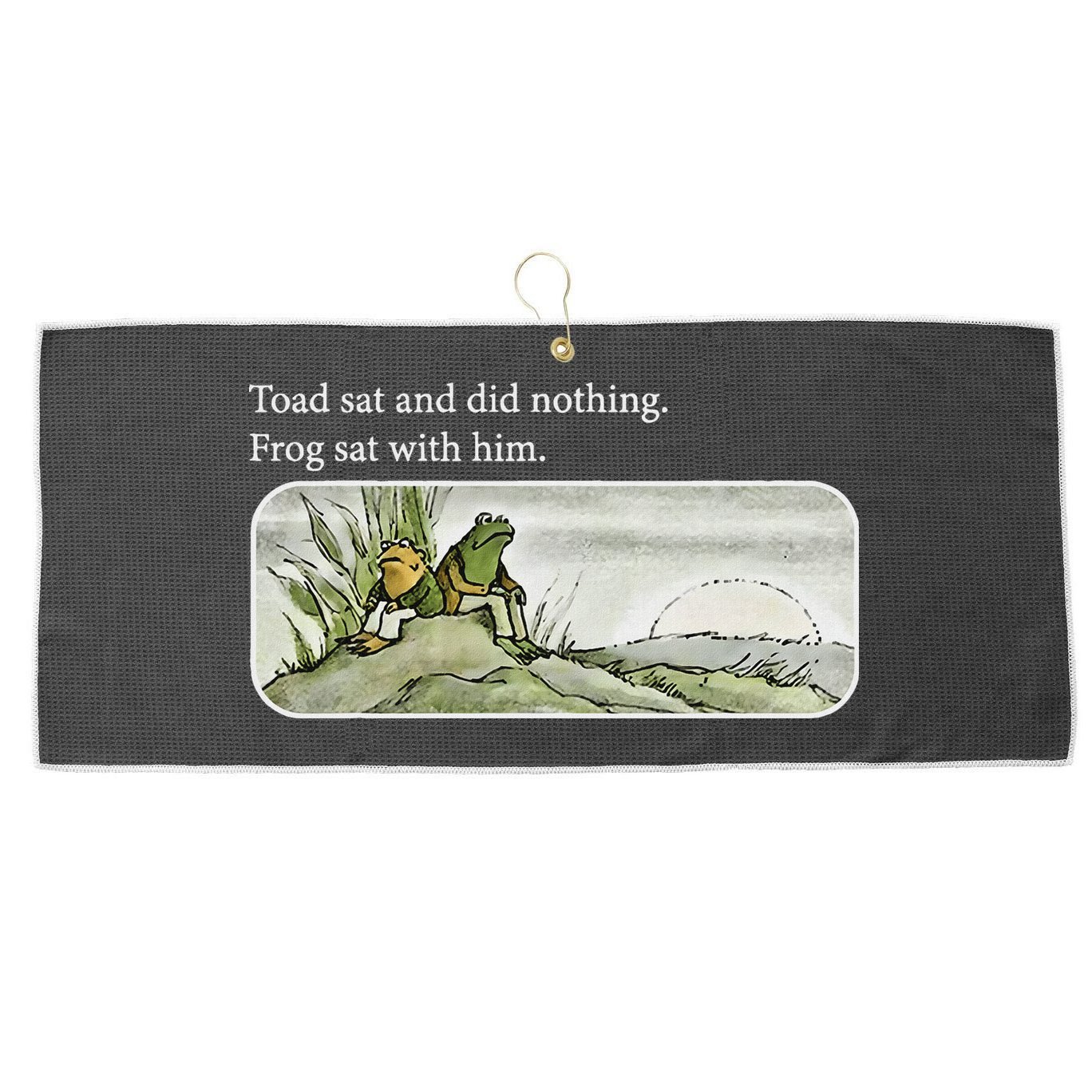 Frogs Funny Toads Meme Lover Toad Sat And Did Nothing Large Microfiber Waffle Golf Towel