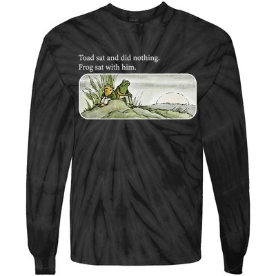 Frogs Funny Toads Meme Lover Toad Sat And Did Nothing Tie-Dye Long Sleeve Shirt