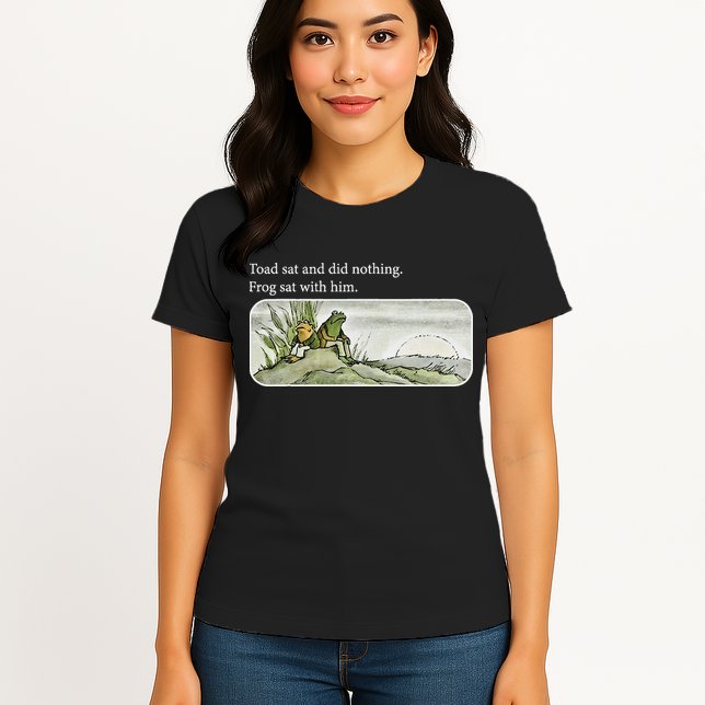 Frogs Funny Toads Meme Lover Toad Sat And Did Nothing Womens T-Shirt