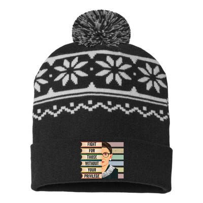 Fight For Those Without Your Privilege Women Rights Feminist USA-Made Snowflake Beanie