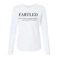 Fartled Funny Toilet Humor Womens Cotton Relaxed Long Sleeve T-Shirt