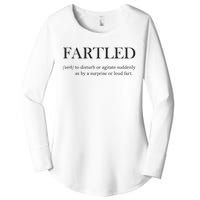 Fartled Funny Toilet Humor Women's Perfect Tri Tunic Long Sleeve Shirt